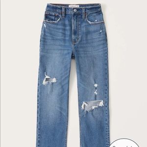Abercrombie & Fitch Ankle Straight Ultra High Rise Jean, 27L, 4L distressed
